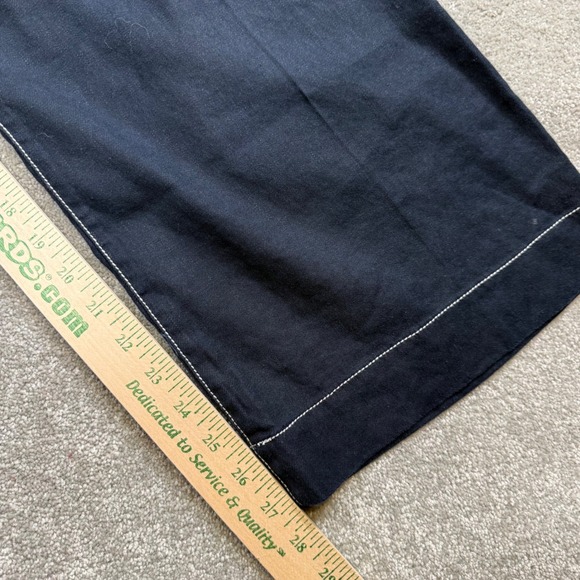 Maeve Colette Wide Leg Linen Blend Pants Crop Contrast Stitch Navy NWT 31 Tall - Picture 16 of 16